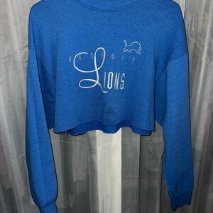 Blue Detroit Lions Cropped Sweatshirt